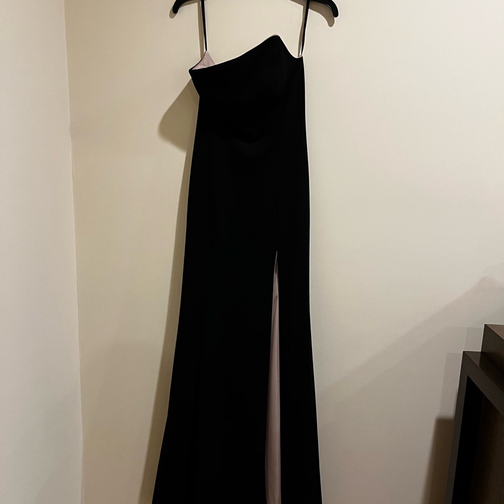 Aqua Black Asymmetrical Cocktail Dress (2)